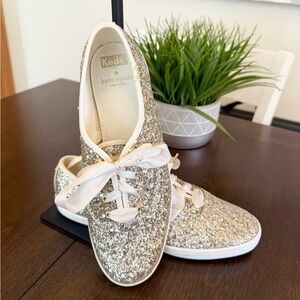 Keds x Kate Spade New York Champion Glitter sneakers in platinum gold
